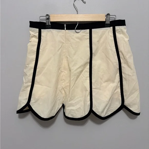 Scalloped Hem Contrast Trim Cream Sleeveless Summer Skort Set - Picture 4 of 11